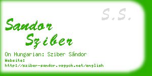 sandor sziber business card