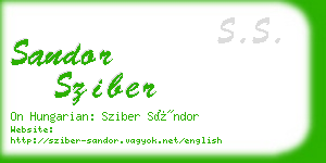 sandor sziber business card